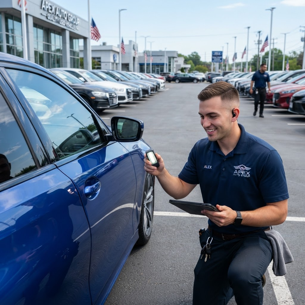Automotive reconditioning professional at work